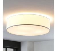 Plafonnier Gordana Lindby, dimmable, blanc, Salon / Salle à manger, Textile / Tissu / Soie, Moderne, Plafonnier Tissu
