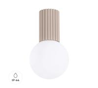 Sollux Lighting Plafonnier Halo - aluminium et verre, 1 flamme, G9 LED 8W IP44, taupe