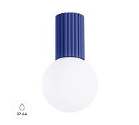 SOLLUX lighting Plafonnier - Spot de plafond en aluminium et verre - 1 flamme - Ampoule LED - Ultramarine Halo