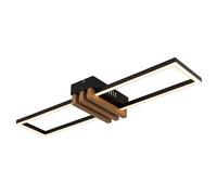 Plafonnier imitation bois Lampe de salon LED Plafonnier design Lampe de chambre, 20W 1000lm blanc chaud, LxH 60 x 6,6 cm