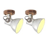 Vidaxl Lampe Murale Industrielle Argenté 45x25 Cm E27