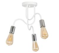 Plafonnier industriel blanc chrome Dow 3xE27 Luminex