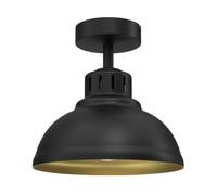 Plafonnier industriel noir mat/or Sven E27 Luminex