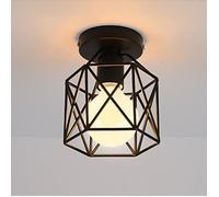 Plafonnier Industrielle Cage Carré en Métal Fer Retro Lustre suspension luminaire pour couloir,entrée,allée, porche, chambre, sous