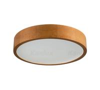 Plafonnier Kanlux JASMIN rond bois clair verre blanc E27