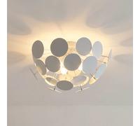Plafonnier Kinan Lindby, dimmable, blanc, Salon / Salle à manger, Matière Plastique, Moderne, Plafonnier