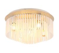 Plafonnier Lampe Au Plafond Métal Sable Mat Barres En Verre Satiné D 50 cm