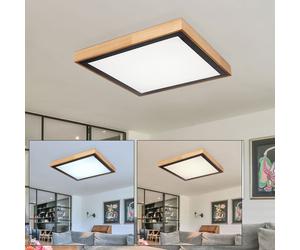 Plafonnier Lampe Bois Luminaire de Salon Tdc Campagne Bois Opale Noir LED