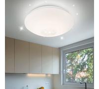 Plafonnier lampe cristal lumière chambre lampe salon, décoration cristal effet ciel étoilé, blanc clair, 1x LED 12W 850Lm 3500K, DxH 29x10cm