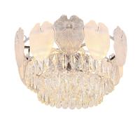 Plafonnier Lampe de chambre à coucher cristal verre 8 flammes Lampe de cuisine, métal chromé, 8x E14 douilles, DxH 50x27,9 cm