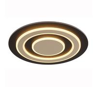 Plafonnier Lampe de chambre à coucher Lampe de salle à manger champagne brun foncé, métal MDF, LED 40W 1100lm 3000K blanc chaud, D 48 cm