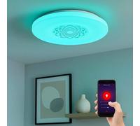 Smart LED plafonnier dimmable via app plafonnier RGB changement de couleur lampe de salon, 17W 2100lm blanc chaud - blanc froid, DxH 34 x 7 cm
