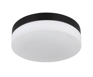 Plafonnier lampe de jardin lampe d'extérieur plafonnier lampe de salle de bain, aluminium verre opale noir, 2 ampoules, protection contre les éclaboussures, H 6,5 cm