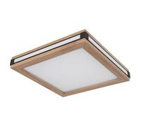 Plafonnier Lampe de plafond Lampe de salon LED aspect bois 3 modes d'éclairage 30x30 cm