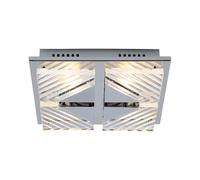 Plafonnier Lampe de plafond modèle éclairage salle à manger argenté en design carré, aluminium clair, 4x LED 4x 5 watts 4x 350 lm blanc chaud, LxlxH 29x29x6,5 cm