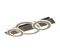 Plafonnier Lampe de plafond Salon Salle à manger gris anthracite LED, métal acrylique, 1x LED 50W 2300Lm 3000K, LxlxH 73x35x7 cm