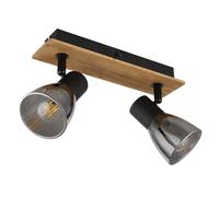 Globo Lighting Claude applique murale 2x40 W noir-fumé-bois 54307-2W
