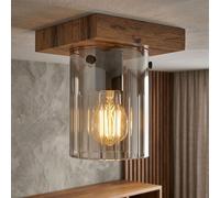 Plafonnier Lampe De Salon Effet Bois Verre BigLight