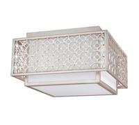Plafonnier Lampe de Salon Lampe Acier Toile D 36,8 CM 2 à Flammes Argent