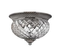 Plafonnier lampe de salon lampe acier verre nickel D 30,5 cm 2 flammes