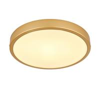 Plafonnier Lampe de salon Lampe de chambre à coucher Lampe de salle à manger ronde couleur laiton, métal plastique, 1x LED 15W 990lm 3000K blanc chaud, D 25 cm