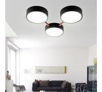 Plafonnier Lampe De Salon Lampe De Chambre LED Dimmable 3 Niveaux Aspect Bois