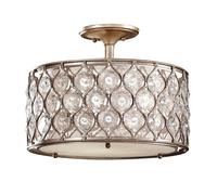 Plafonnier Lampe De Salon Lampe De Design Cristaux Acier D 40,6 Cm 3 Flammes