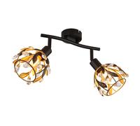 Plafonnier lampe de salon lampe de plafond cristaux dorés spots orientables