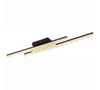 Plafonnier lampe de salon lampe de plafond métal noir LED cristaux acryliques L 102 cm