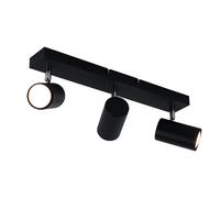 Plafonnier lampe de salon lampe de salle à manger lampe de chambre spot spot, métal chromé noir, 3 spots GU10 mobiles, L 41 cm