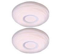 Plafonnier lampe de salon lampe de salle à manger lampe de cuisine lampe de chambre, métal acrylique blanc, LED 15W 1240 lumens 3000K blanc chaud, D 34 cm, lot de 2