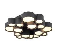 Plafonnier, lampe de salon, LED, anthracite, métal, Ø 45 cm