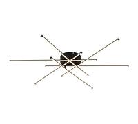 Plafonnier, lampe de salon, LED, métal, aluminium, noir, diamètre 80 cm