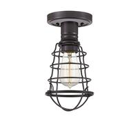 Plafonnier lampe de salon luminaire de couloir industriel E27 cage acier bronze