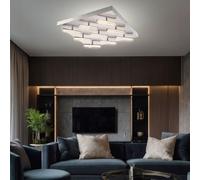 Plafonnier Lampe de Salon Luminaire de Cuisine LED Spots Mobile 9-Flammig Argent