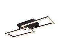 Plafonnier, lampe de salon, noir, cristaux, orientable, LED, 61,5 cm