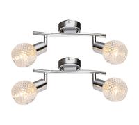 Plafonnier Suspension Lampe Salle à Manger Spot Réglable Verre Argent L 25 CM