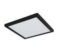 Plafonnier, lampe de salon, panneau de plafond, plafonnier carré, moderne, opale noire, 1x LED 24W 2000lm 3000K-6500K, LxlxH 29,1x29,1x1,7 cm
