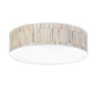 Plafonnier, lampe de salon, plafonnier, 4 flammes, lampe de cuisine, papier peint multicolore, métal plastique blanc, 4x E27, DxH 48x14 cm