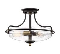 Plafonnier lampe de salon plafonnier acier verre laiton D 42,2 cm 3 ampoules