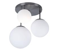 Plafonnier lampe de salon plafonnier boule verre satiné, abat-jour de différentes tailles, 3x E27, DxH 46,5x44 cm