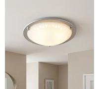 Plafonnier Suspension Lampe de Salon Verre Satiné Métal 1x LED D 30cm