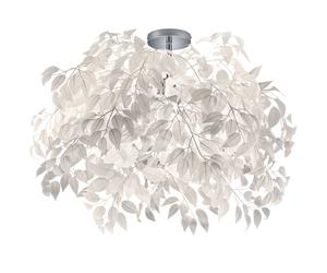 Plafonnier lampe de salon plafonnier lampe de chambre à coucher en design floral, métal plastique chrome blanc, 3x E14, DxH 70x73 cm