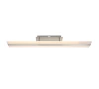 Plafonnier lampe de salon plafonnier LED argent lampe de table à manger, en aluminium avec abat-jour satiné, 1x 28W 1x 2240lm 3200K, LxH 90x12 cm
