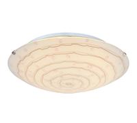 Plafonnier lampe de salon Plafonnier LED, métal chromé, 1x LED blanc chaud, D 30 cm