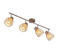 Plafonnier Lampe de salon Spots en métal brun 4 flammes L 80 cm