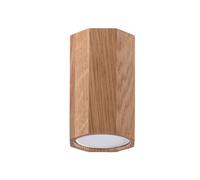 Plafonnier lampe en bois spot de plafond chêne H 10 cm luminaire de salon 1 ampoule