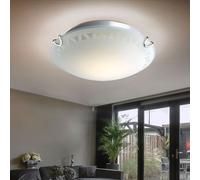 Plafonnier lampe en verre plafonnier motif lampe circulaire salon, motif triangulaire métal verre chromé, 1x LED 7 watt 560 lumens blanc chaud, D 25cm