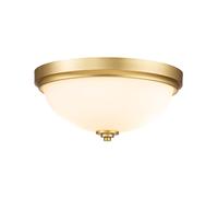 Plafonnier Lampe Salle De Bain IP44 2-Flamme Laiton Verre Opale E27