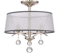 Plafonnier lampe salon lampe cristal accents métal D 40.7cm classique